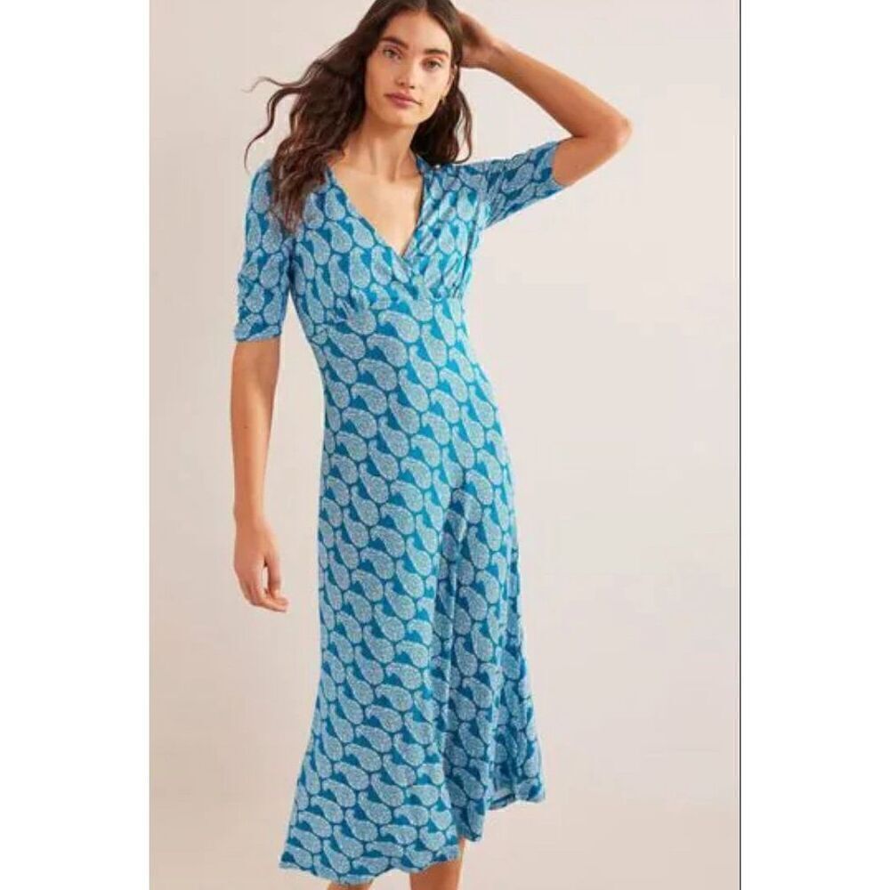 Boden Paisley Short Sleeve Jersey Dress NWT